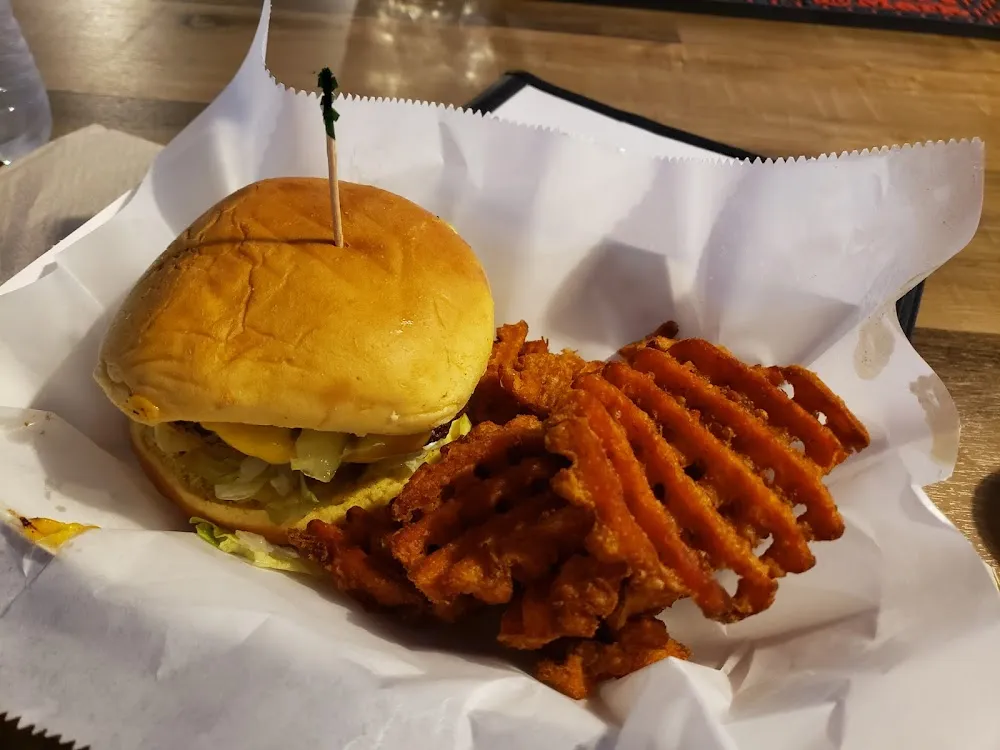 Single Cheeseburger Sweet Potato Fries
